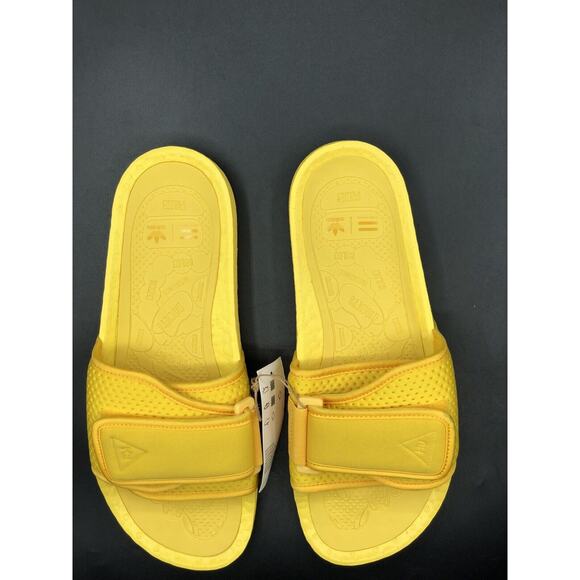 NWT Adidas Originals Pharrell Mens 12 Yellow Chancletas HU Boost Slides HO4407 - Picture 6 of 12
